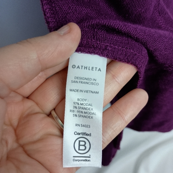 NWT ATHLETA Pranayama Purple Draped Cardigan Duster Sweater (#270) - Picture 8 of 10